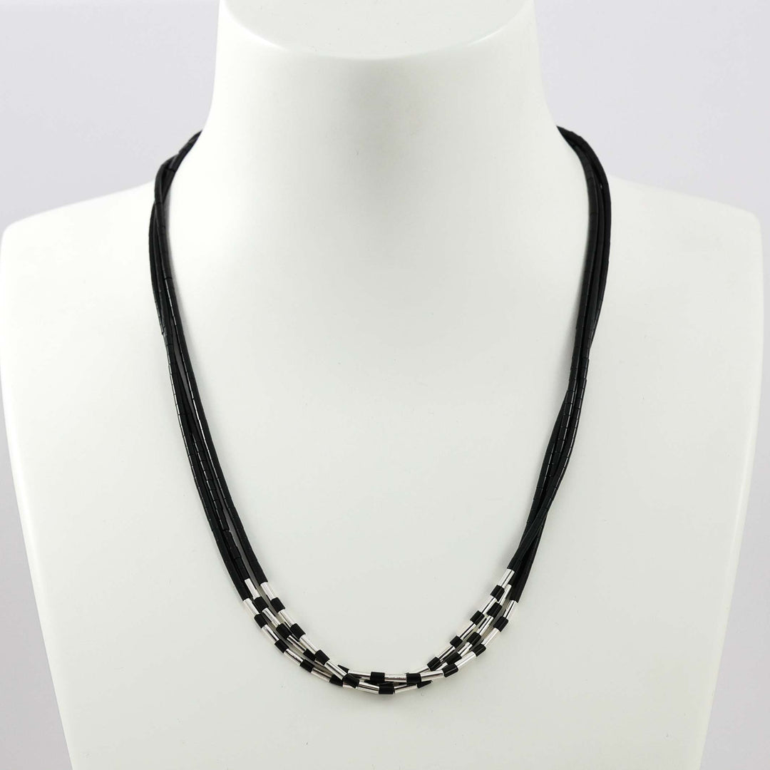 Jet Heishi Bead Necklace