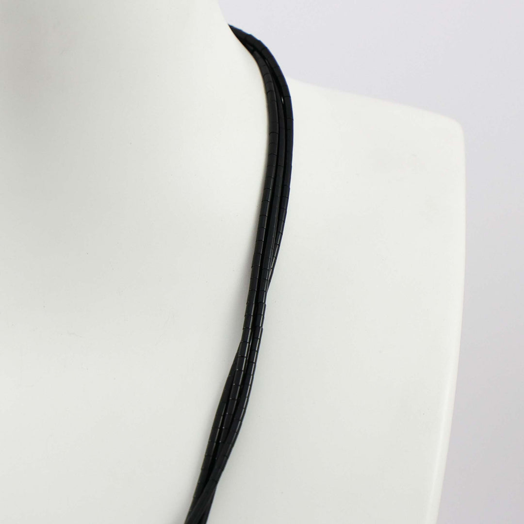 Jet Heishi Bead Necklace