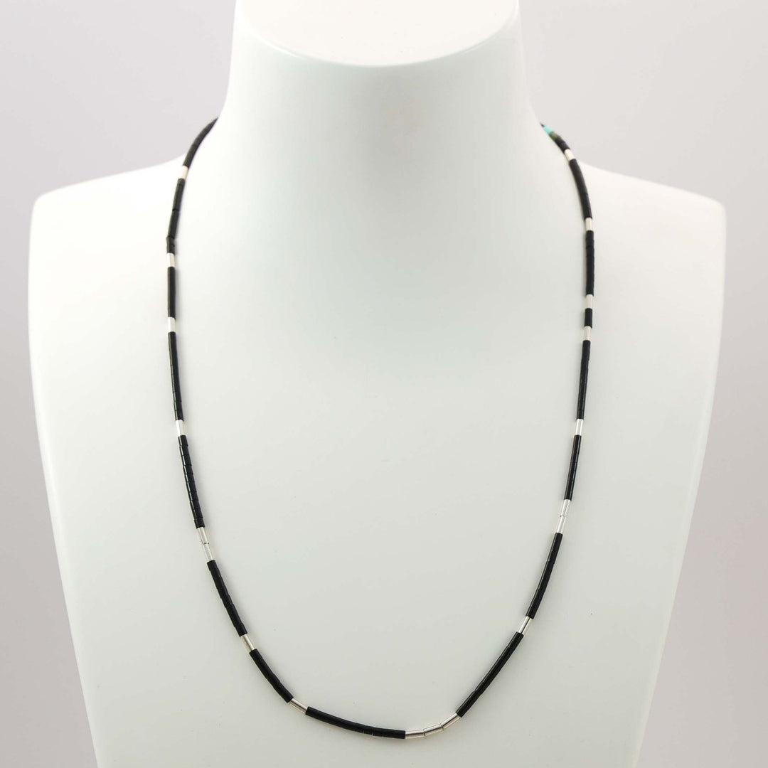 Jet Heishi Bead Necklace