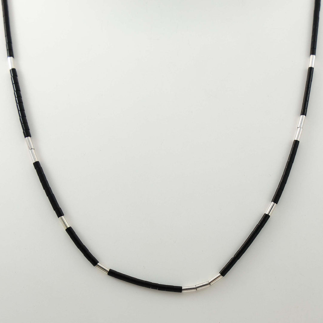 Jet Heishi Bead Necklace