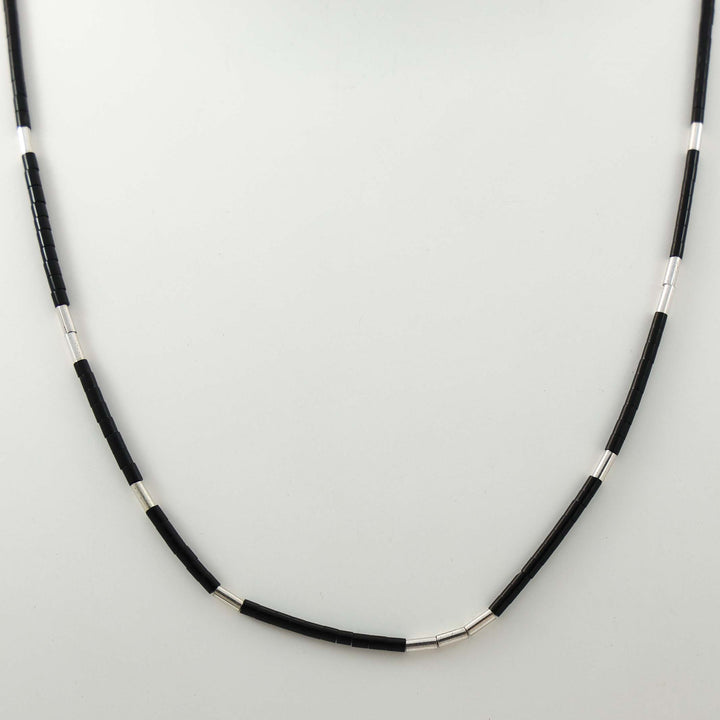 Jet Heishi Bead Necklace
