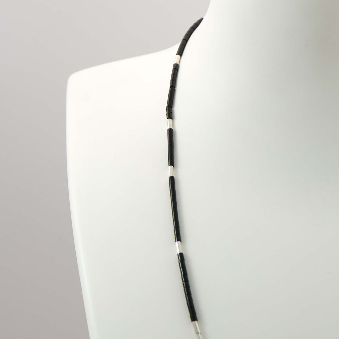 Jet Heishi Bead Necklace