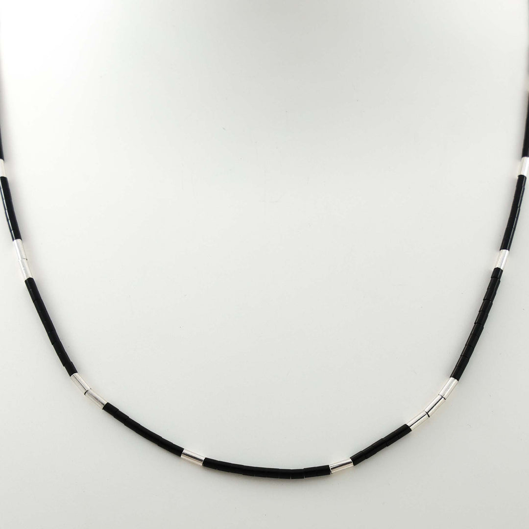 Jet Heishi Bead Necklace