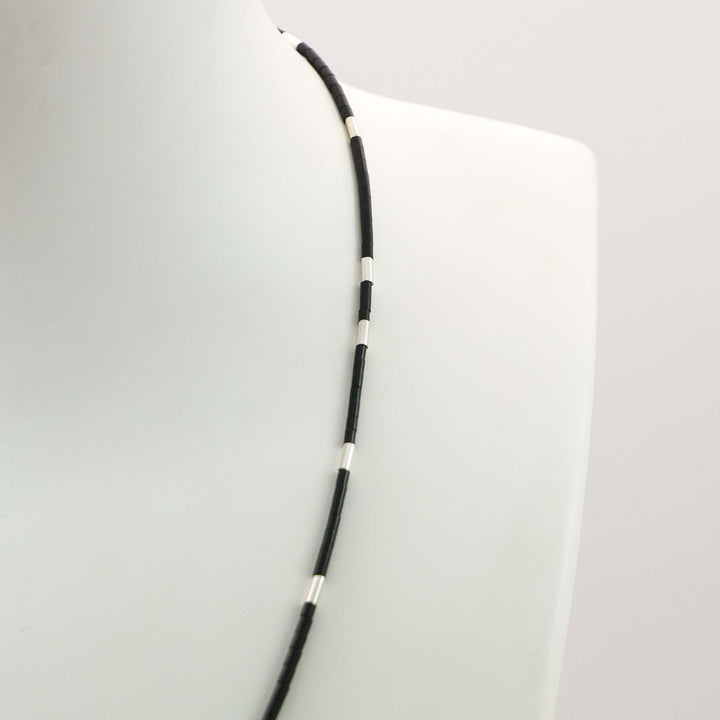 Jet Heishi Bead Necklace