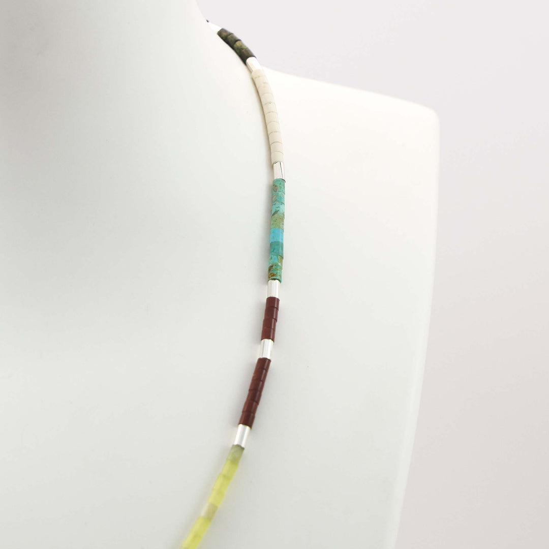 Multi-Stone Heishi Bead Necklace