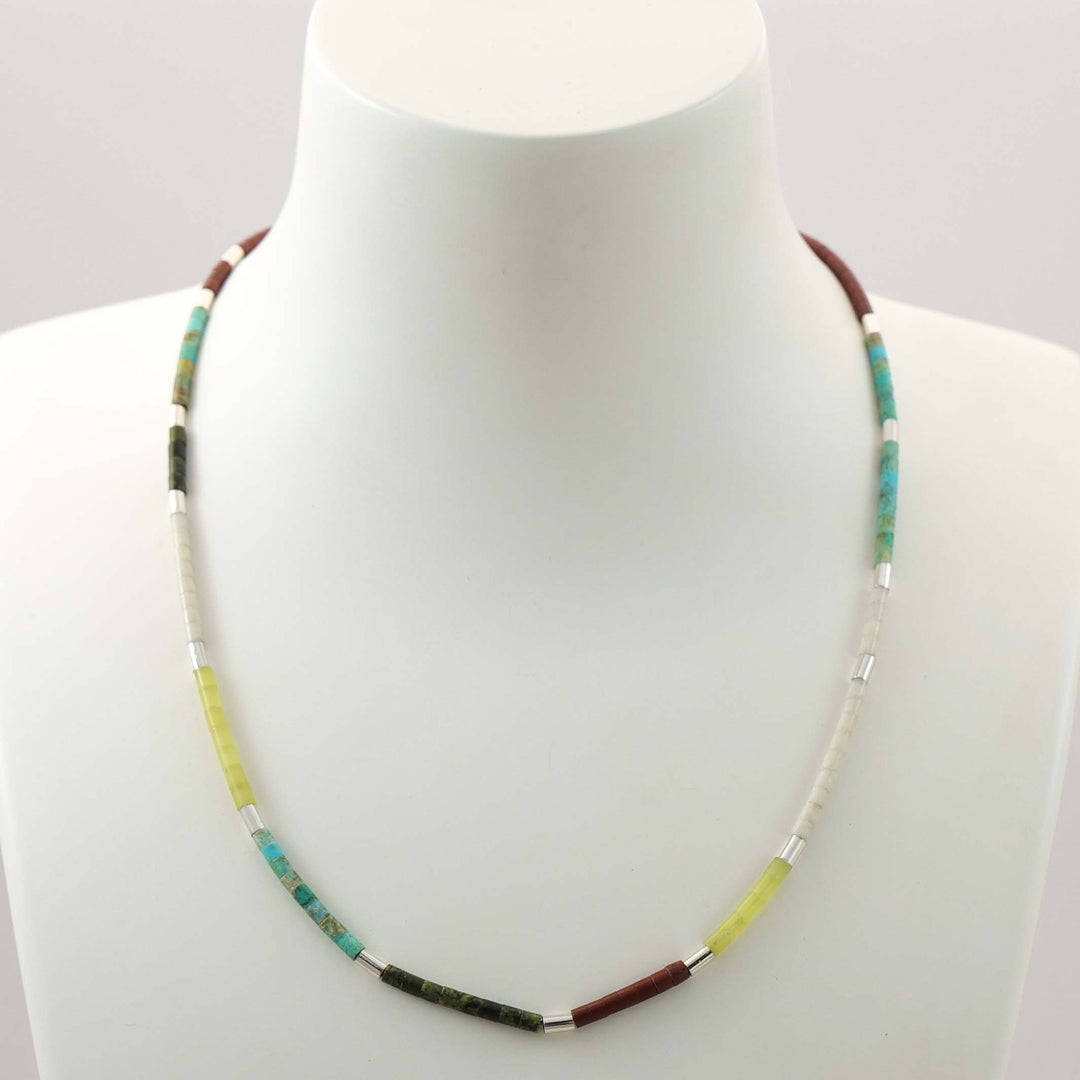 Multi-Stone Heishi Bead Necklace