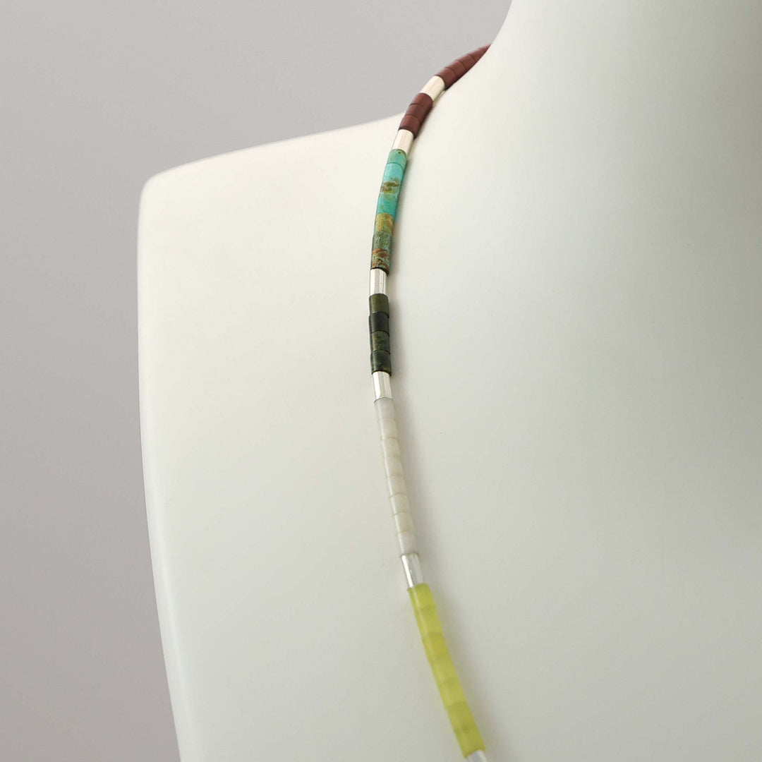 Multi-Stone Heishi Bead Necklace