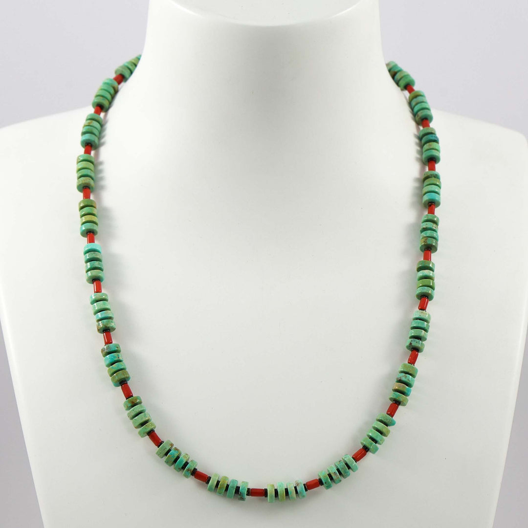Turquoise and Coral Necklace