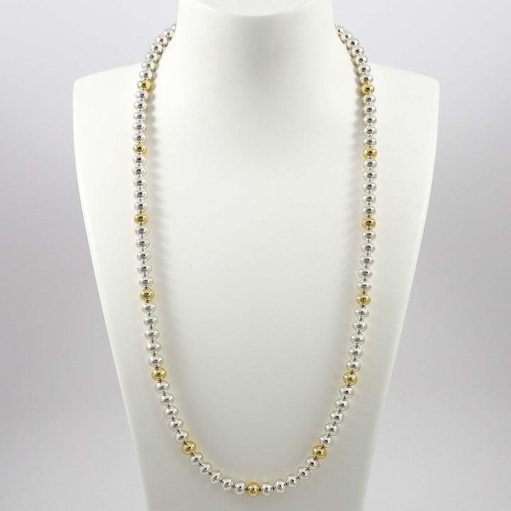 Gold and Silver Bead Necklace
