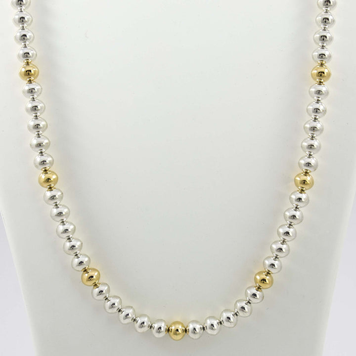 Gold and Silver Bead Necklace
