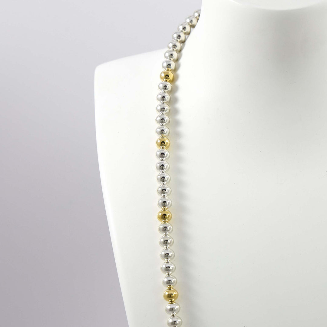 Gold and Silver Bead Necklace