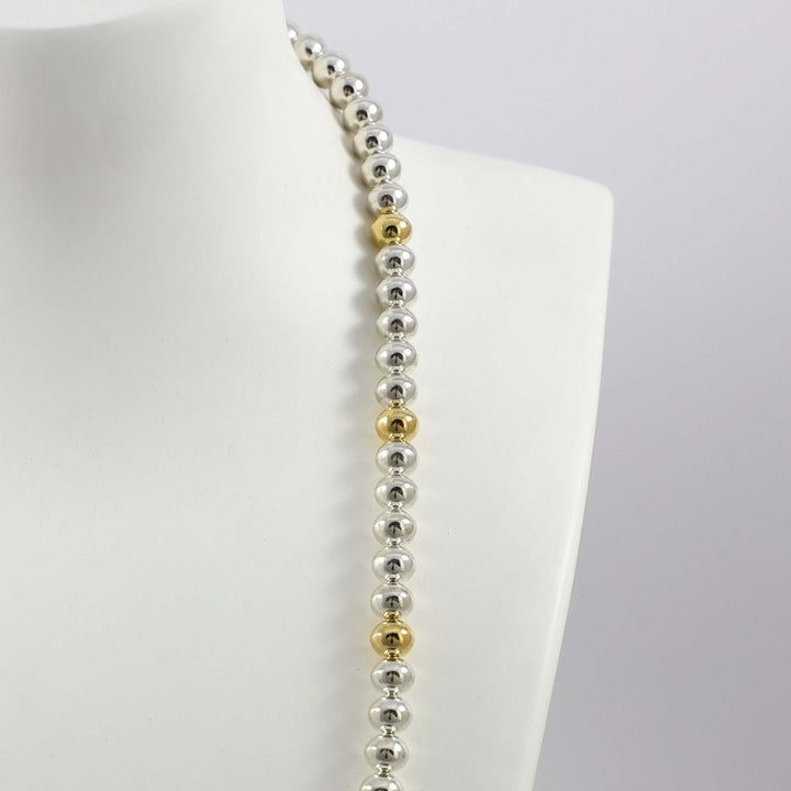 Gold and Silver Bead Necklace