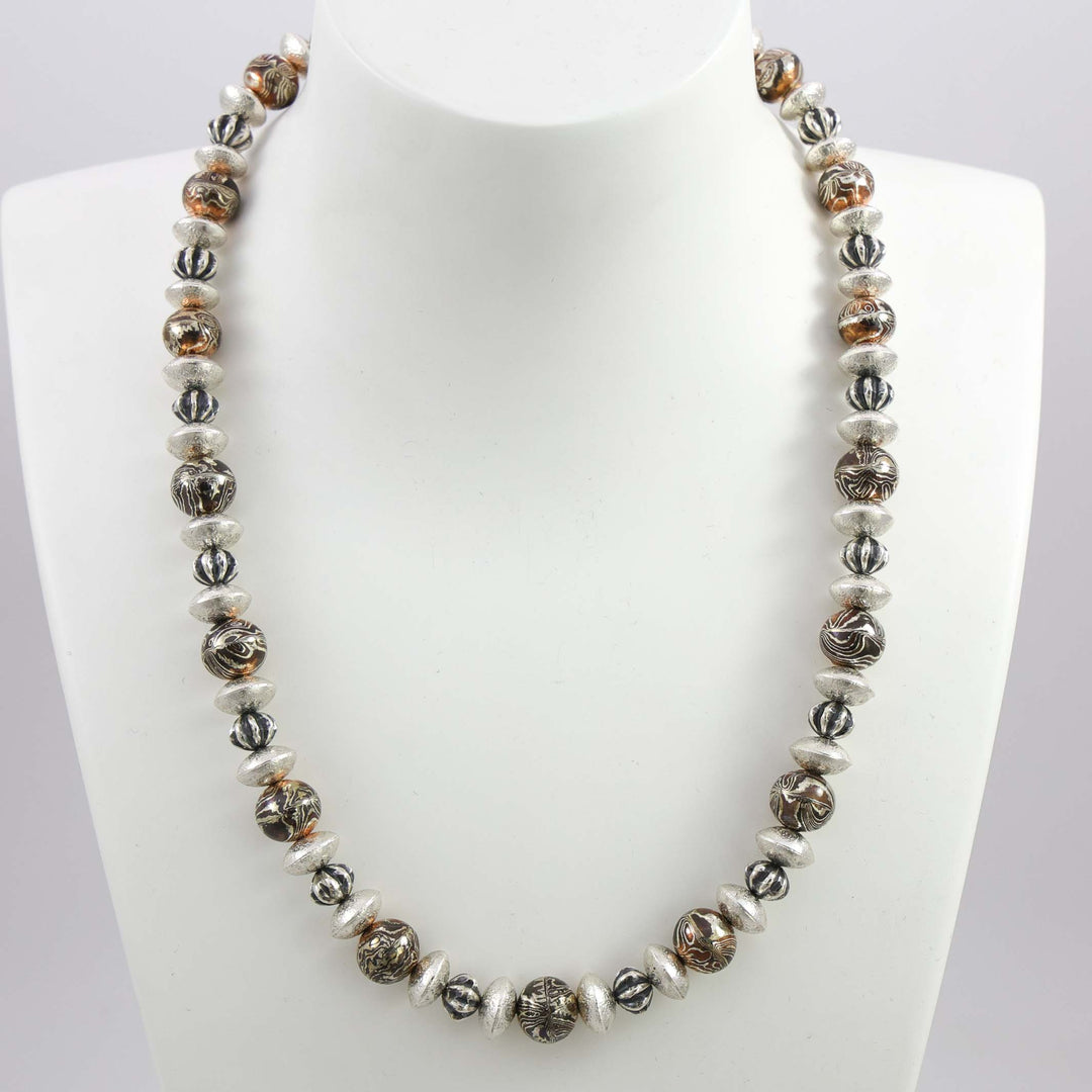 Mokume Bead Necklace