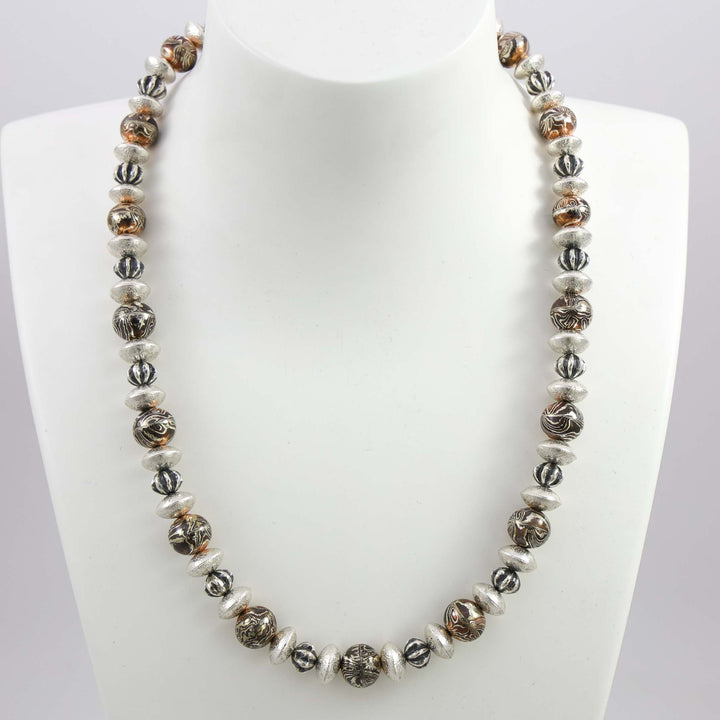 Mokume Bead Necklace
