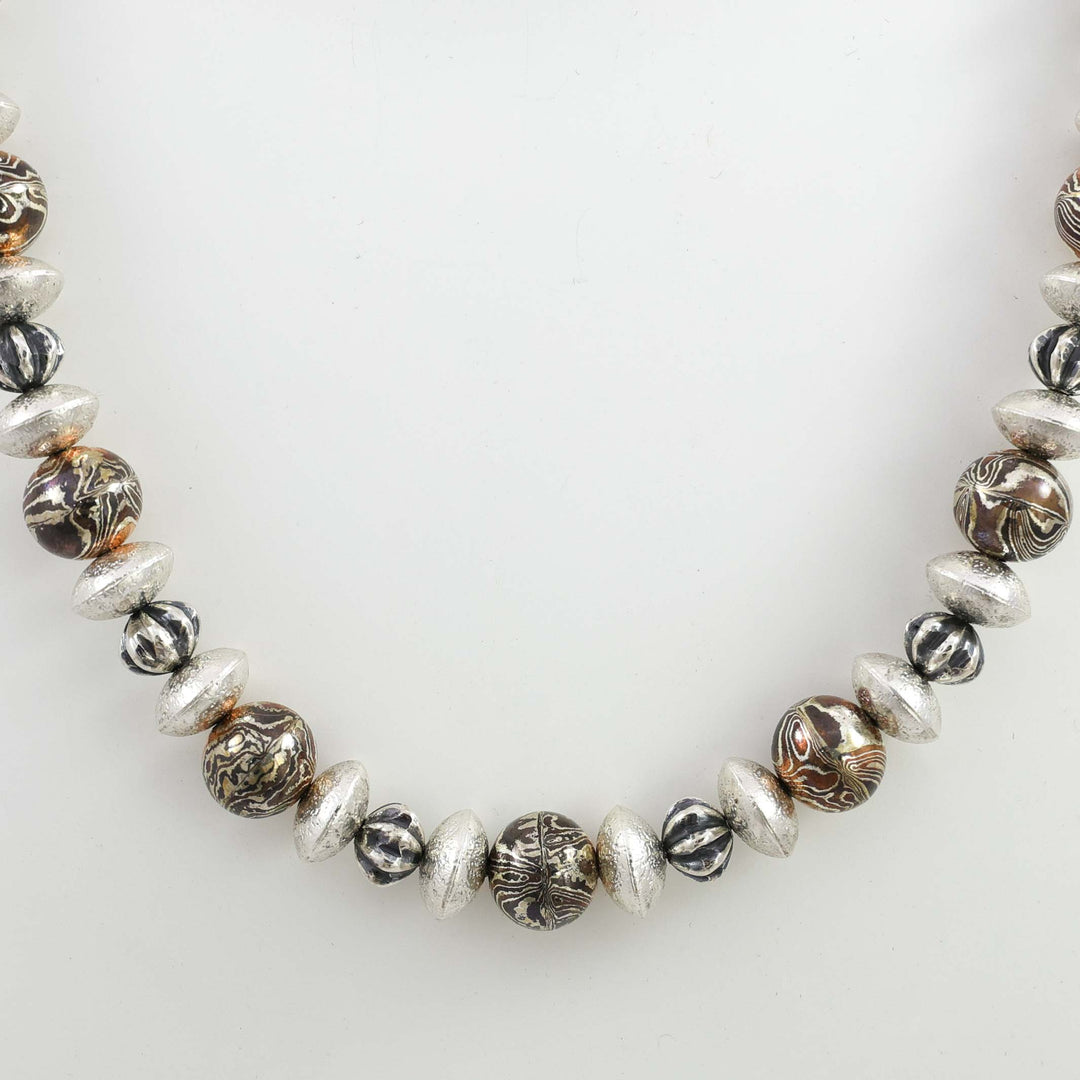 Mokume Bead Necklace