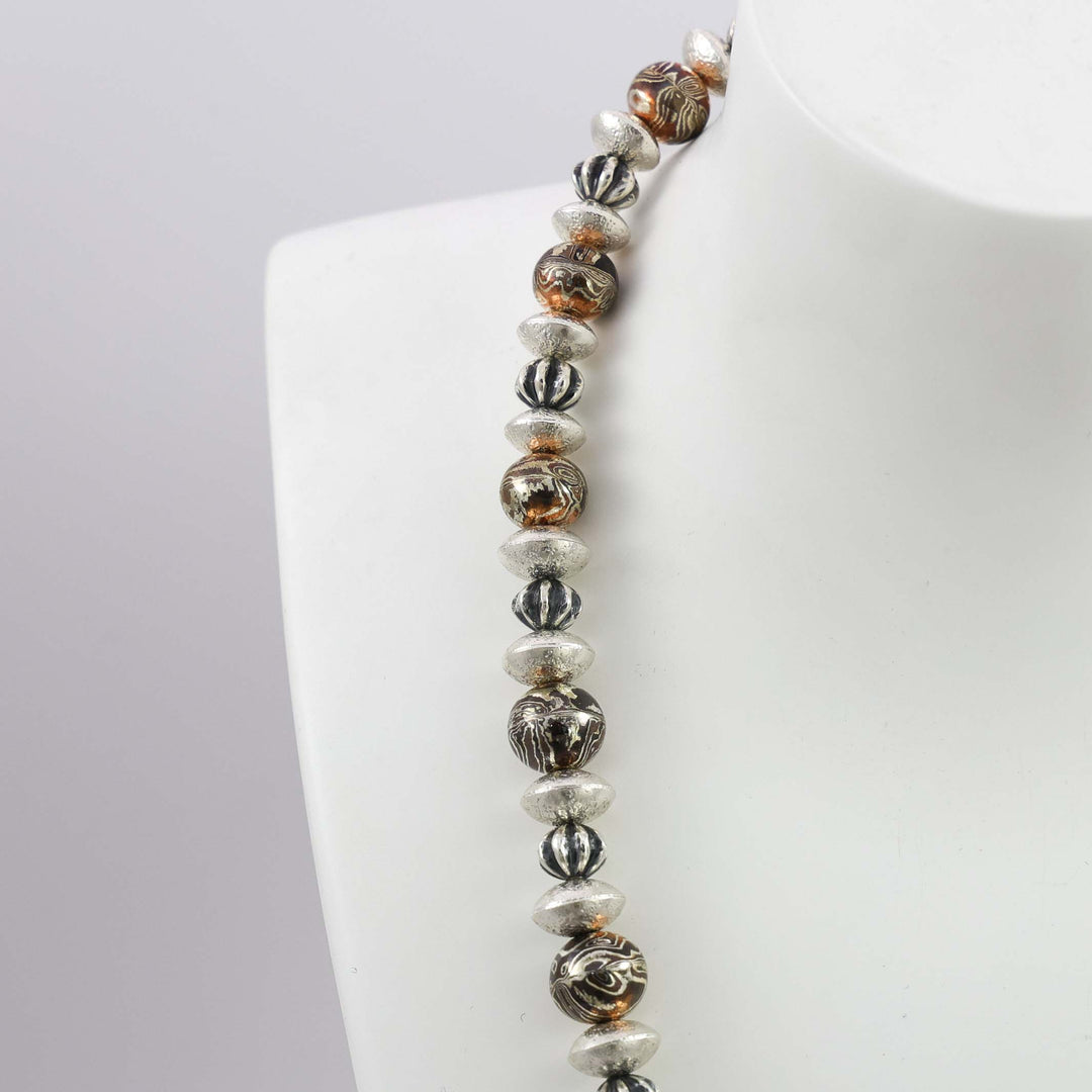 Mokume Bead Necklace