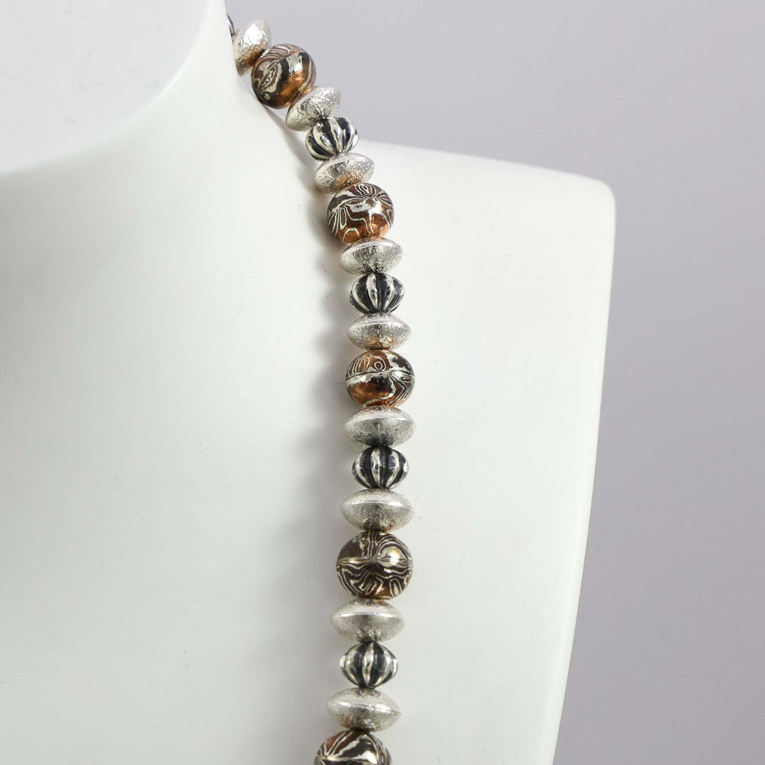 Mokume Bead Necklace