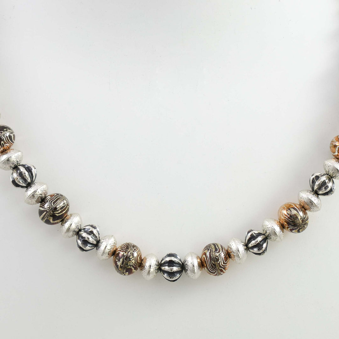 Mokume Bead Necklace
