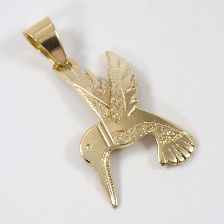 Gold Hummingbird Pendant by Dina Huntinghorse - Garland's