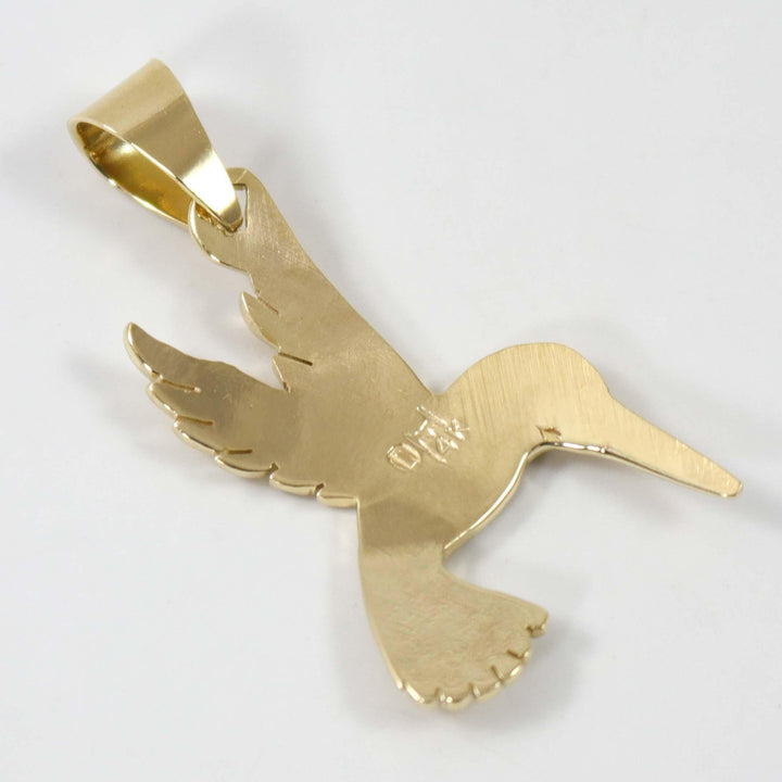 Gold Hummingbird Pendant by Dina Huntinghorse - Garland's