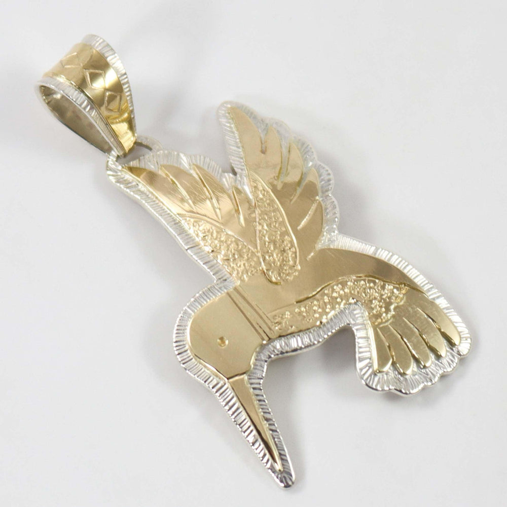 Gold Hummingbird Pendant by Dina Huntinghorse - Garland's