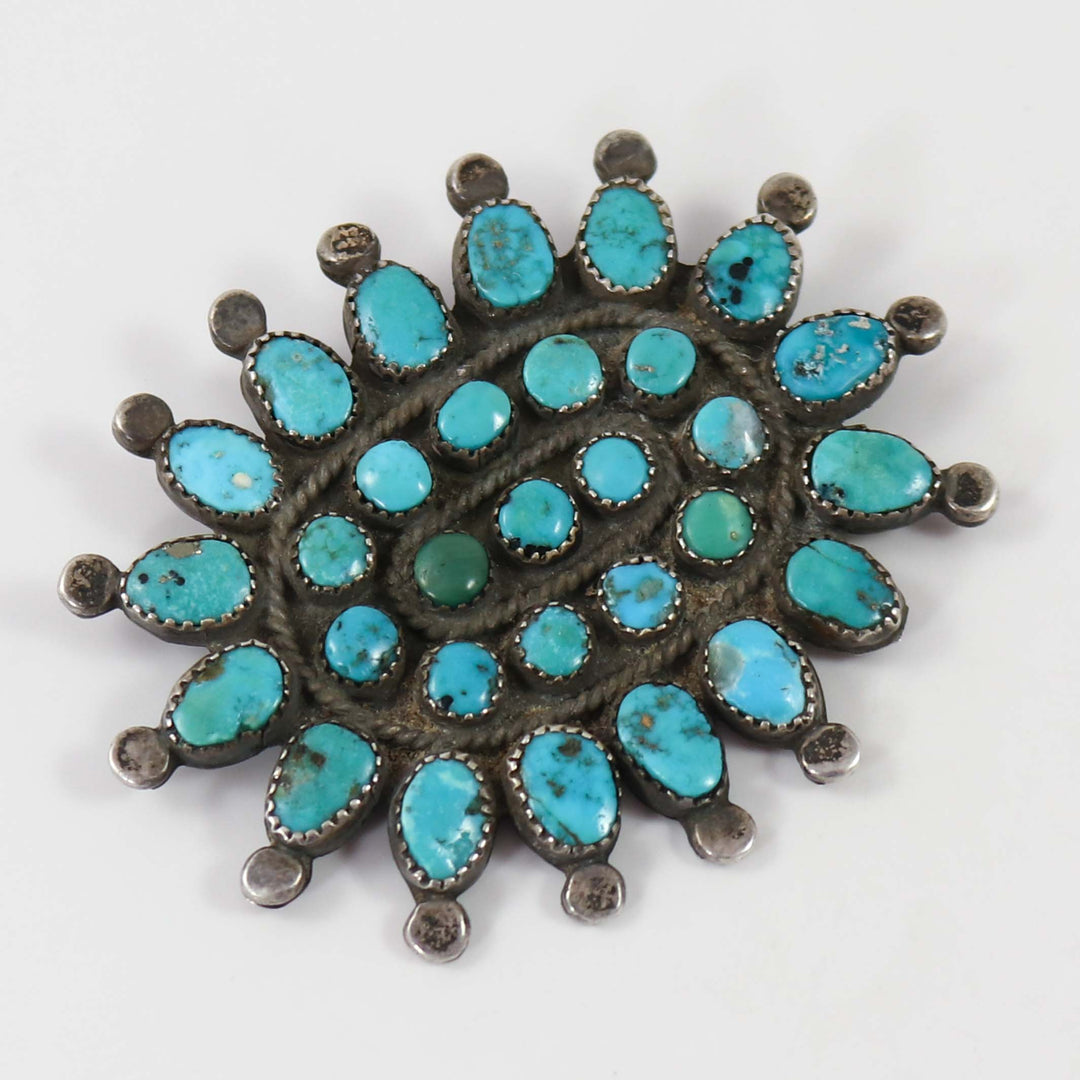 1940s Turquoise Cluster Pin