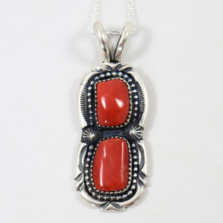 Coral Pendant on Chain