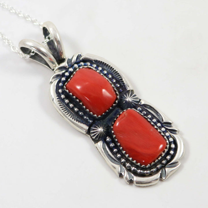 Coral Pendant on Chain