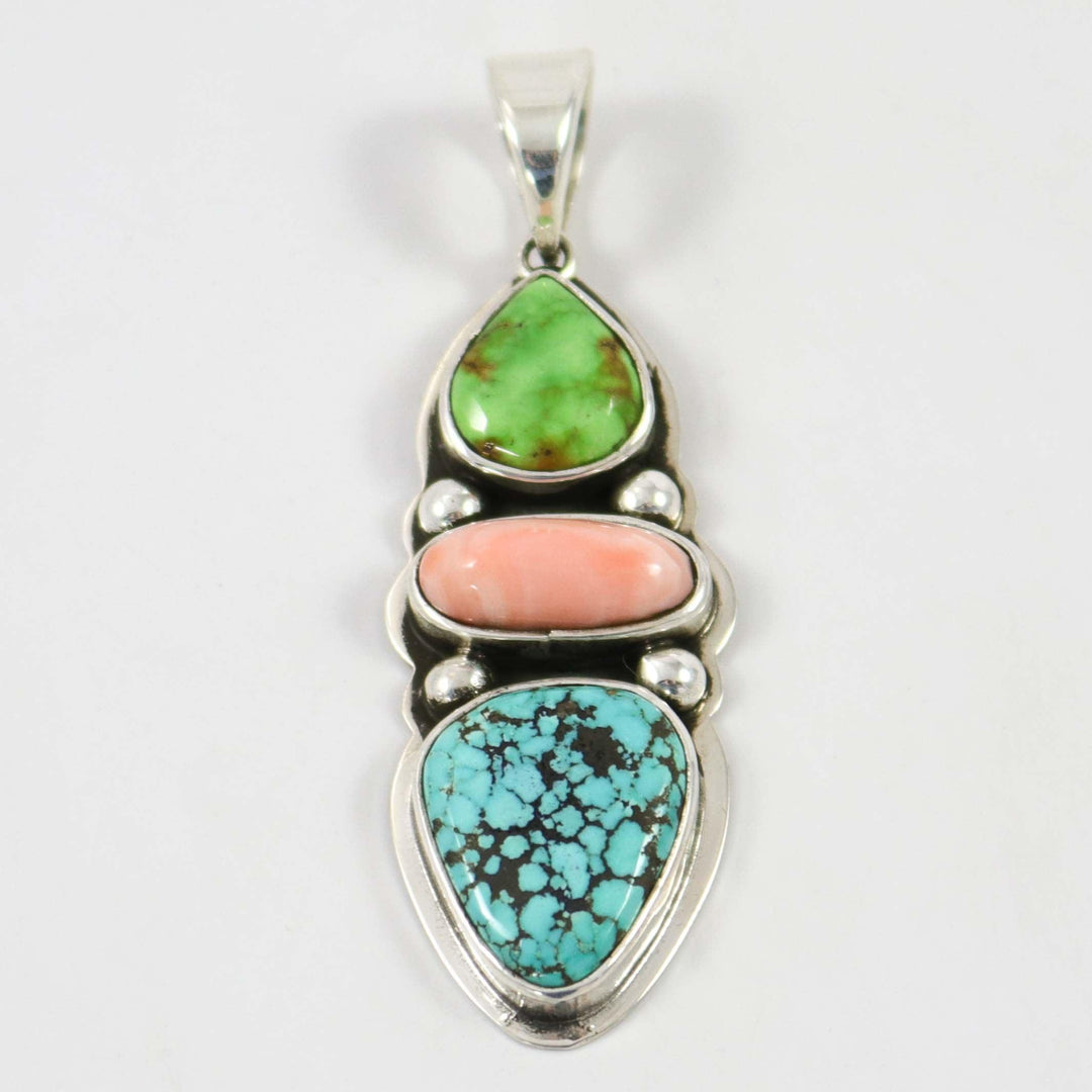 Turquoise and Coral Pendant