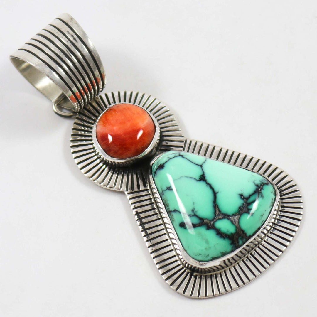 Turquoise and Spiny Oyster Shell Pendant