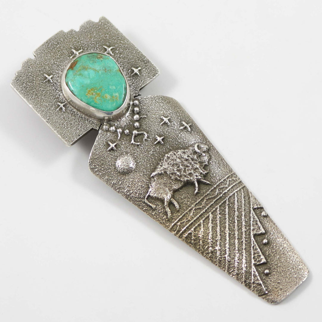 Royston Turquoise Pin and Pendant