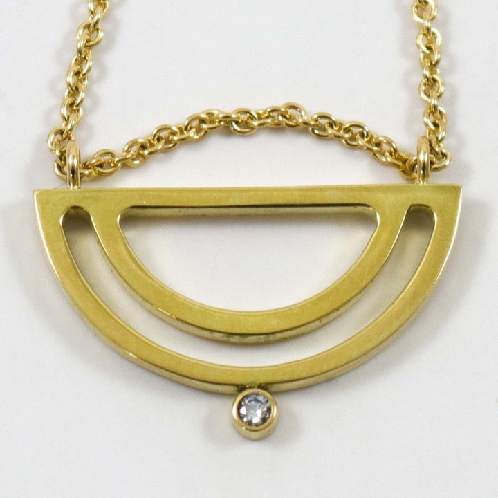 Gold Strata Half Moon Necklace