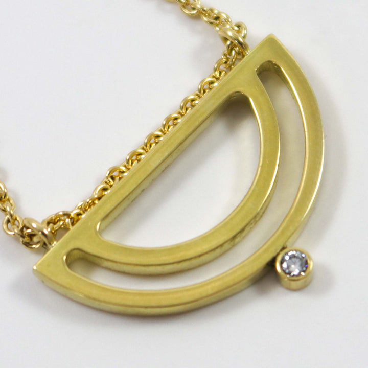 Gold Strata Half Moon Necklace