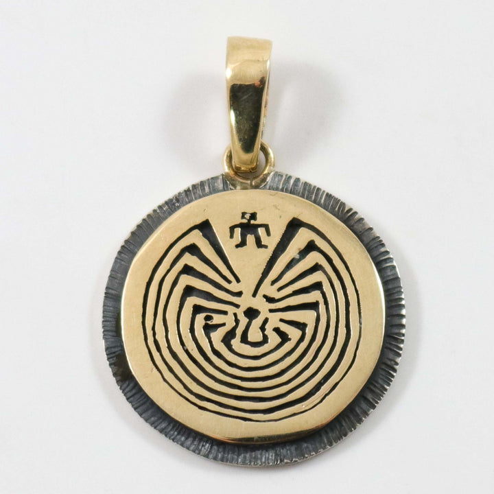 Gold Man in the Maze Pendant