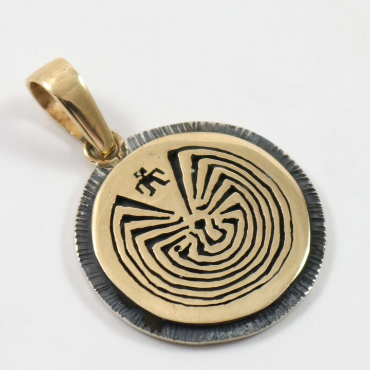 Gold Man in the Maze Pendant