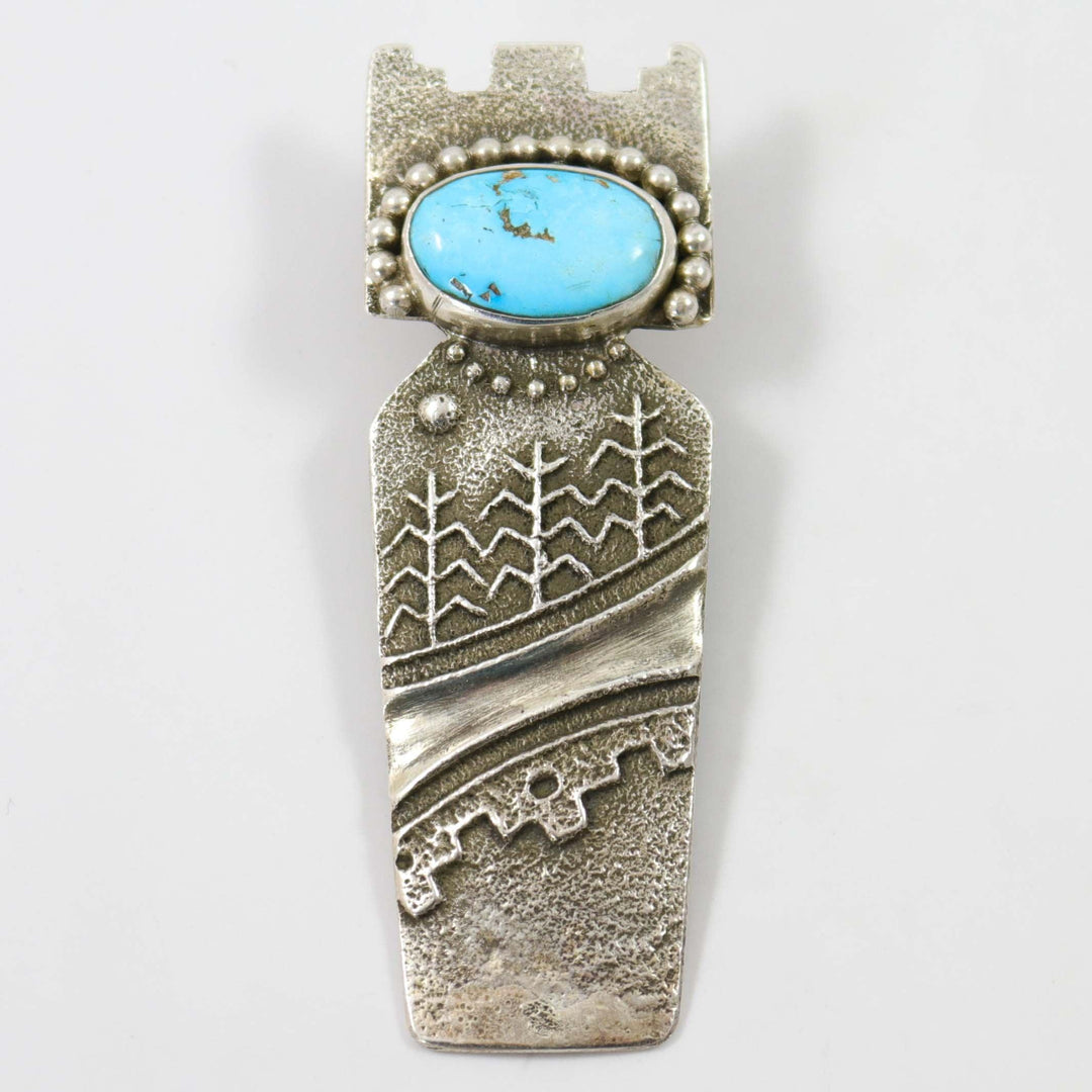 Kingman Turquoise Pendant by Joel Pajarito - Garland's