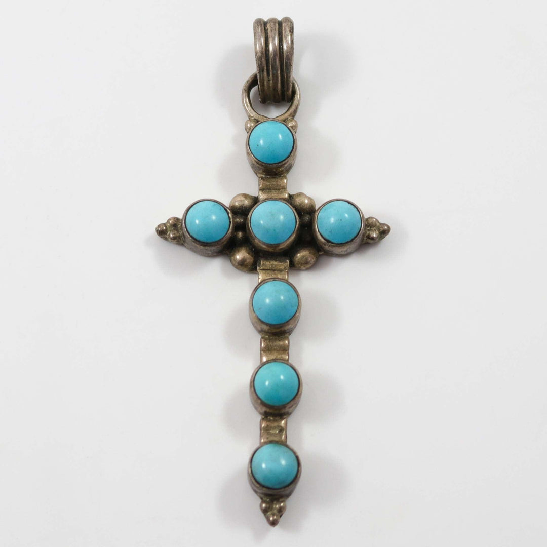 1980s Turquoise Cross Pendant