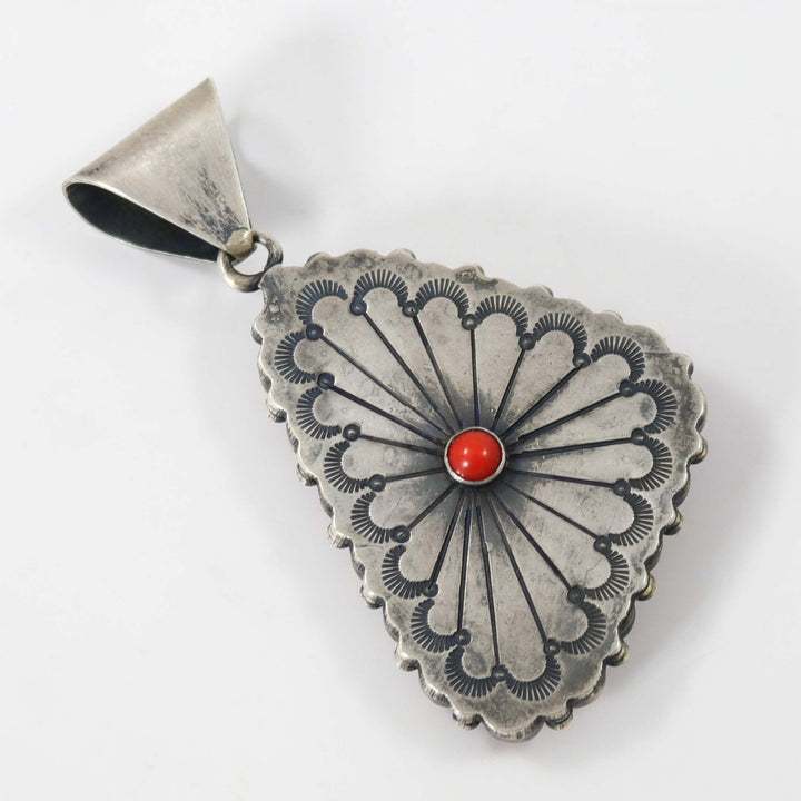 Reversible Turquoise and Coral Pendant