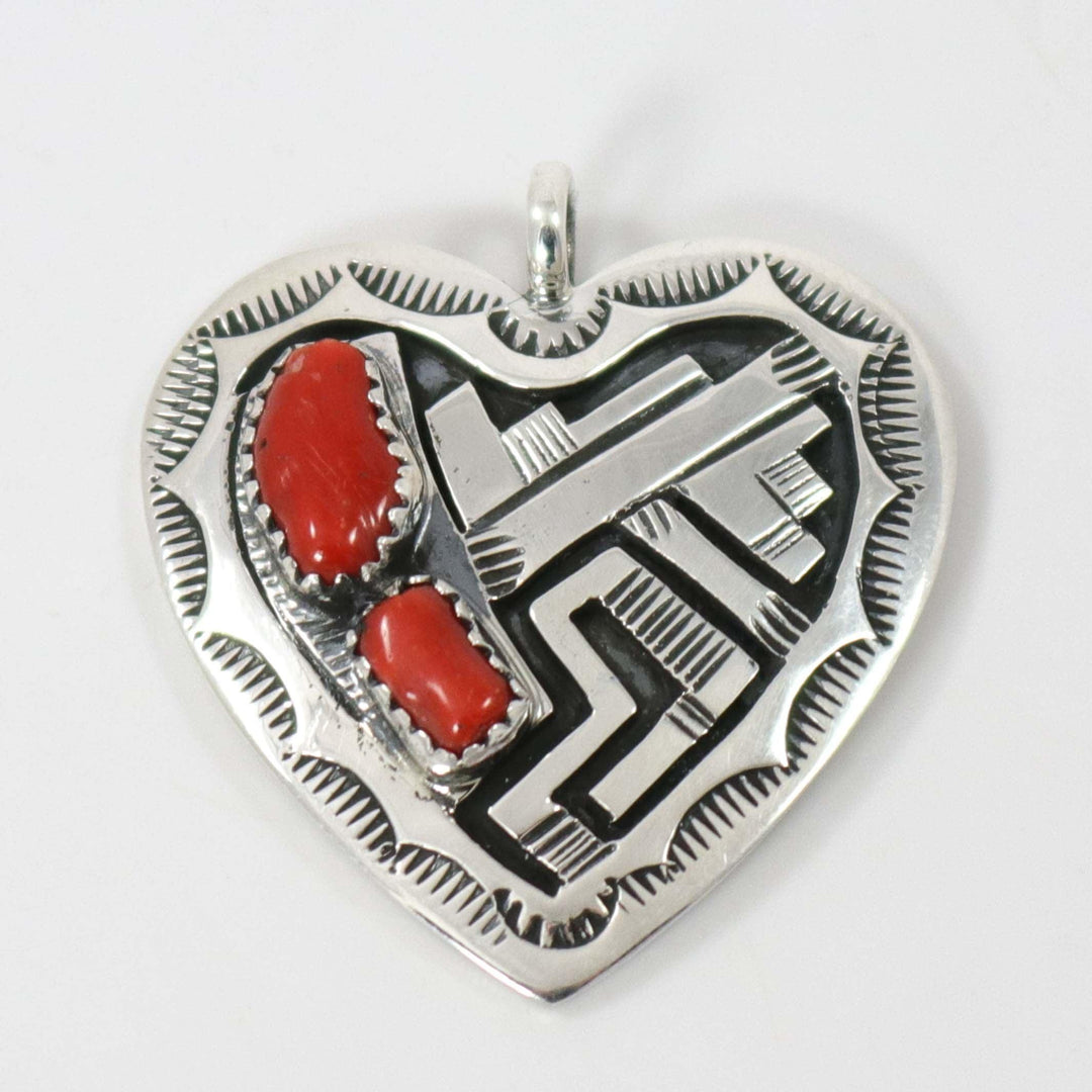 Coral Heart Pendant