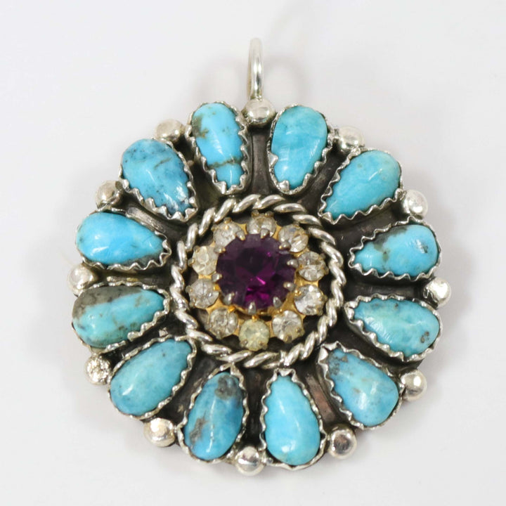 Turquoise and Amethyst Pendant