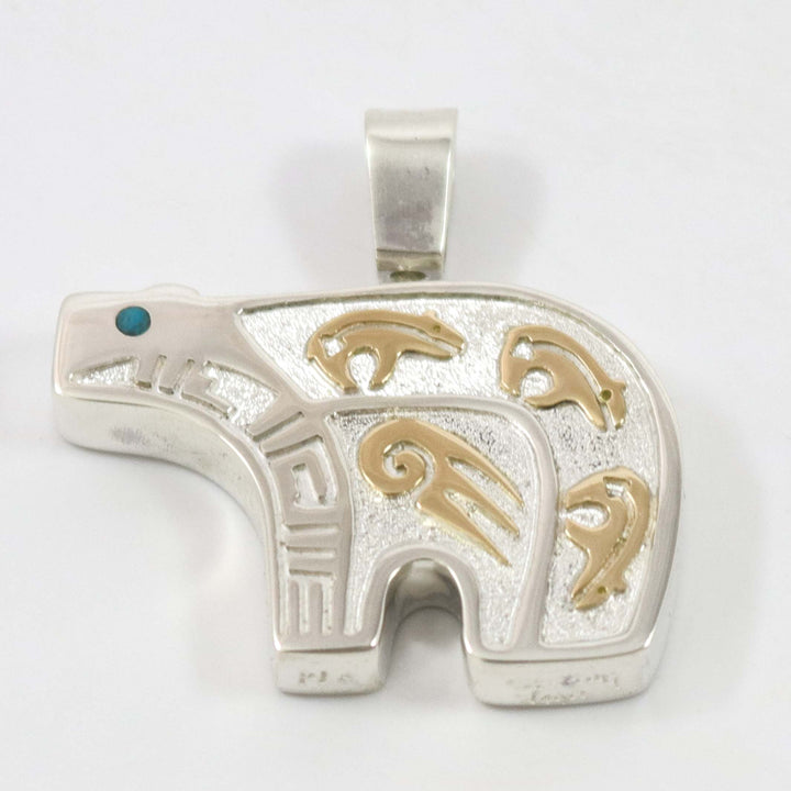 Gold on Silver Bear Pendant
