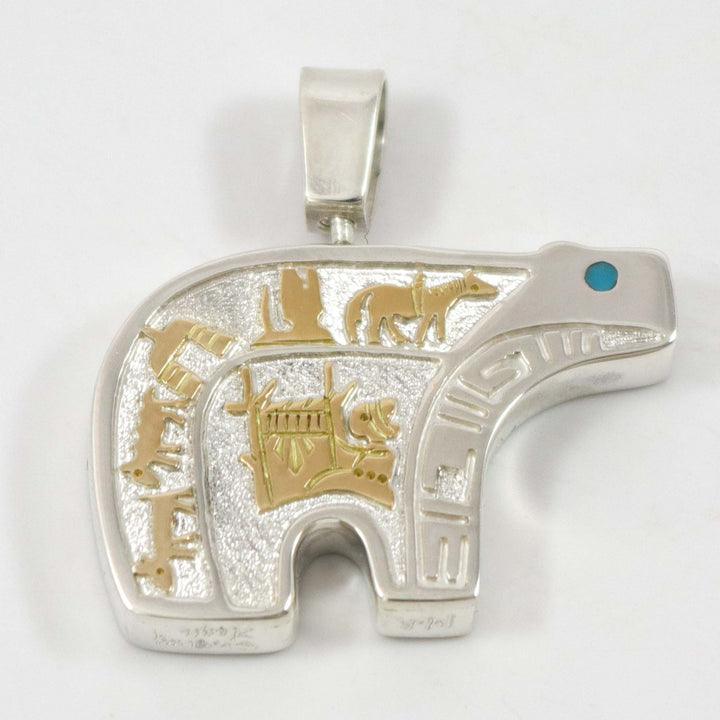 Gold on Silver Bear Pendant