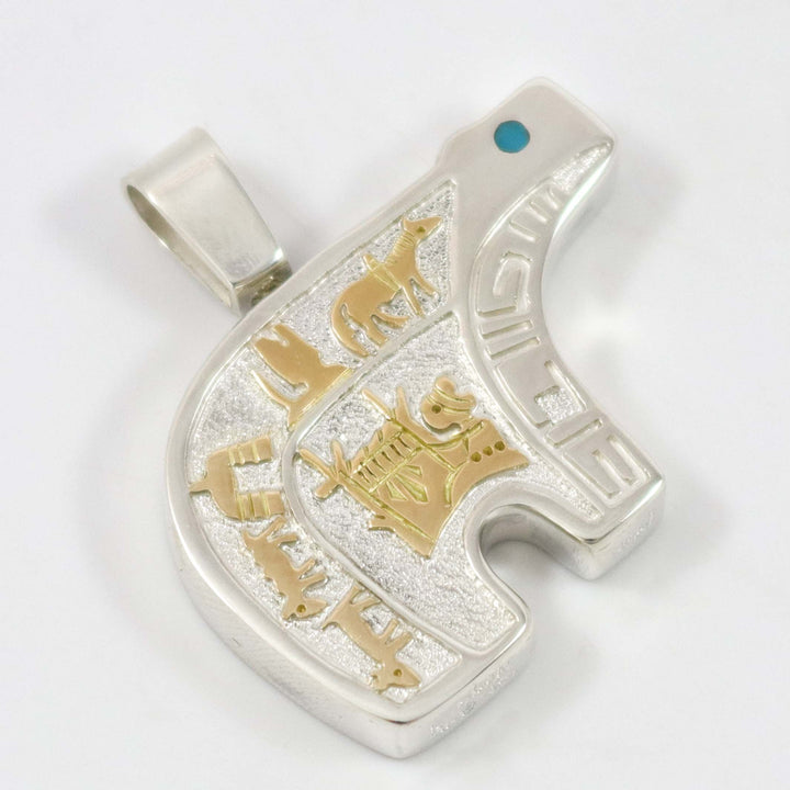 Gold on Silver Bear Pendant