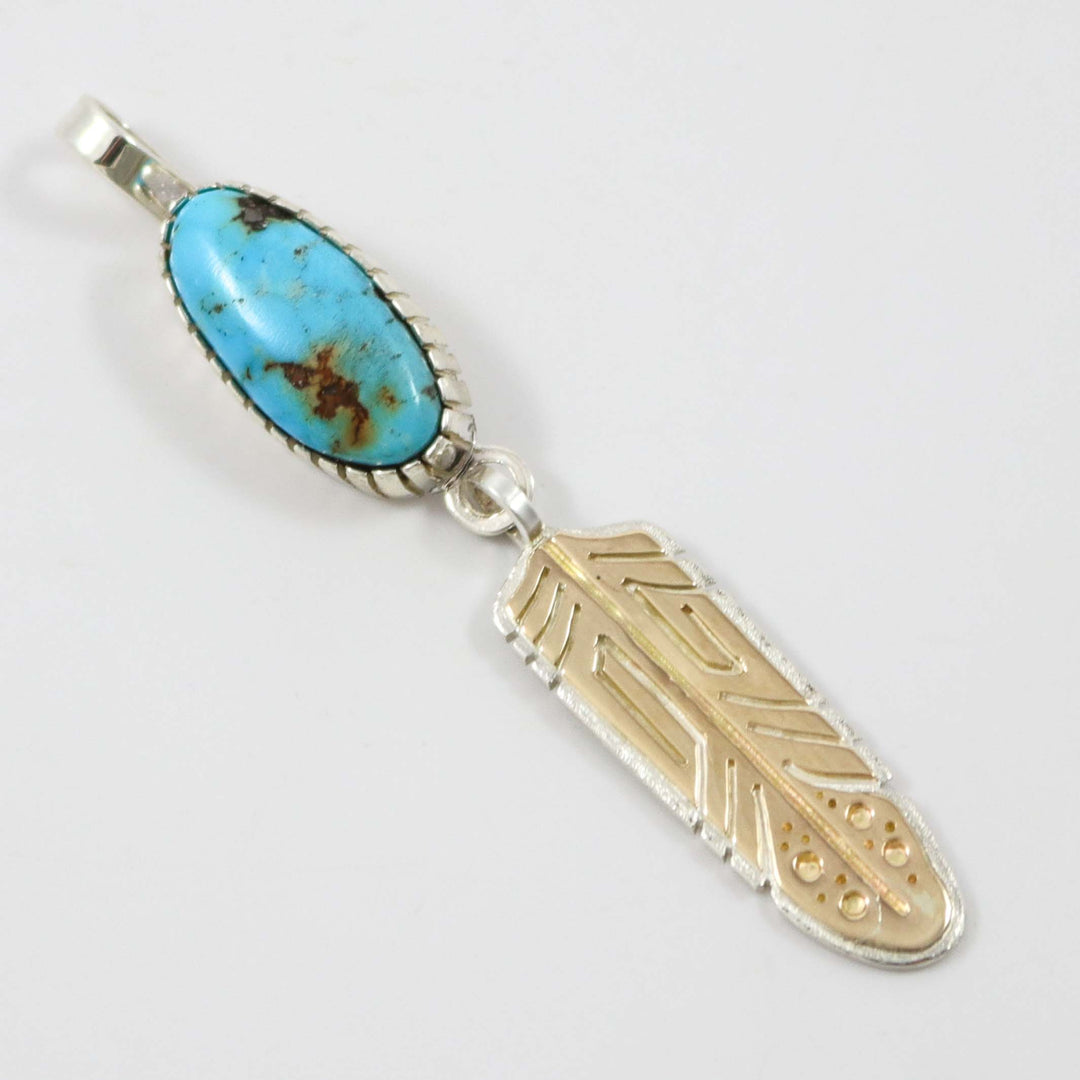Turquoise Feather Pendant