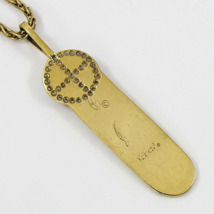 Gold and Diamond Feather Pendant