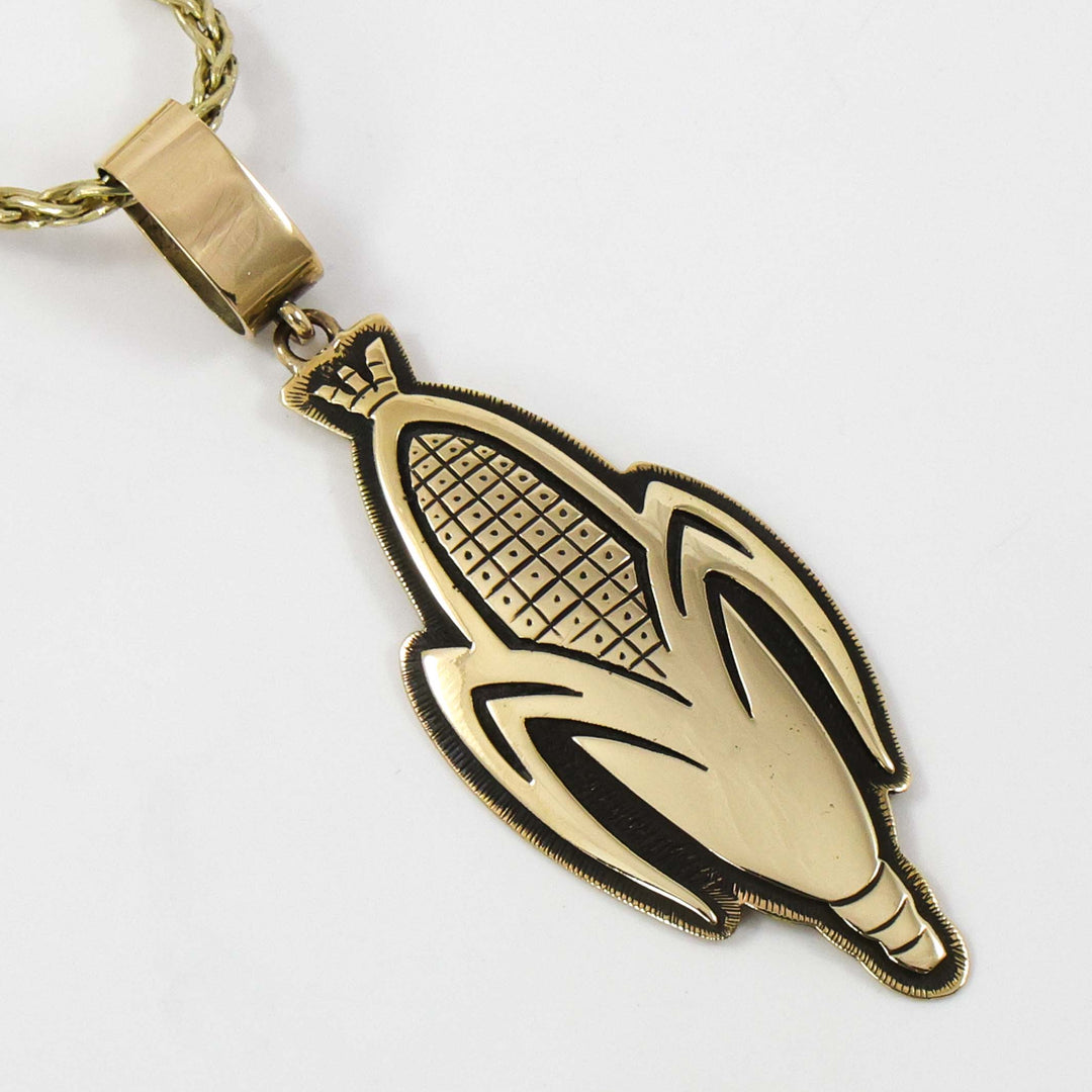 Gold Corn Pendant