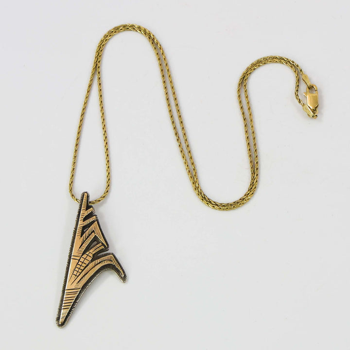 Gold on Silver Corn Stalk Pendant