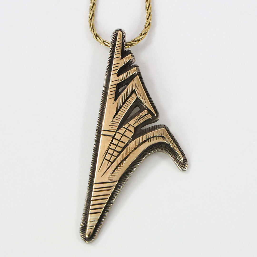 Gold on Silver Corn Stalk Pendant