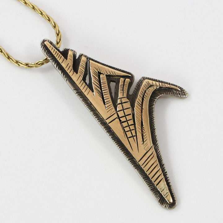 Gold on Silver Corn Stalk Pendant