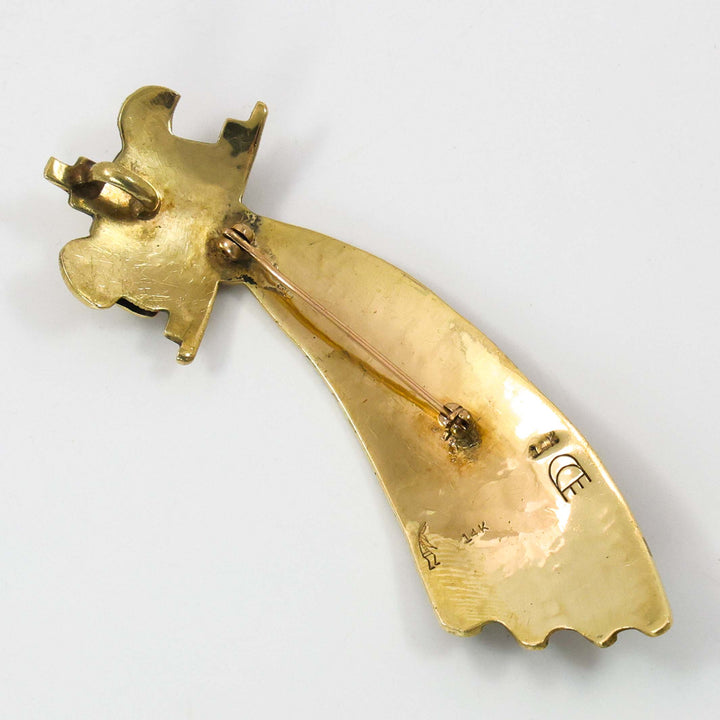 Gold Shalako Pin and Pendant